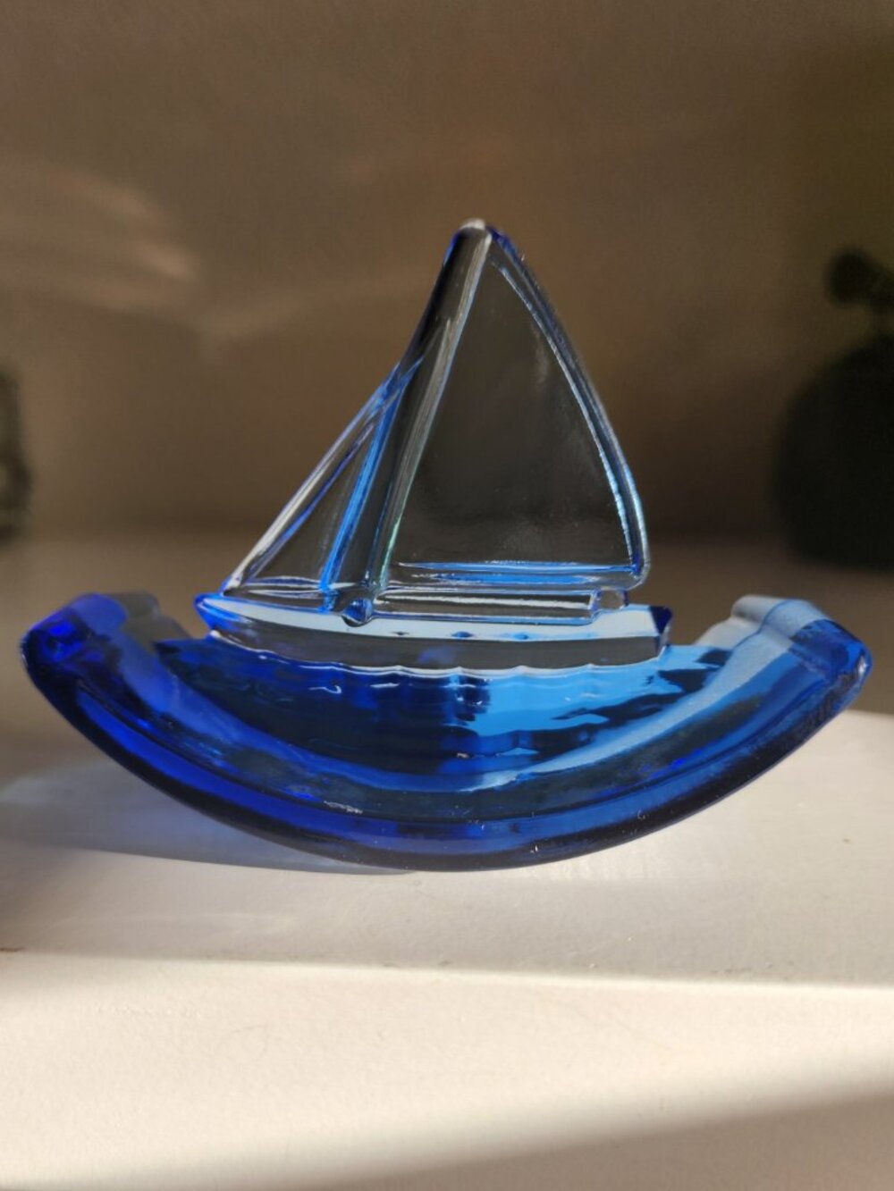 HOUZE 1930s ART DECO COBALT BLUE SPORTSMAN SERIES SHIPS INK Rocker Blotter